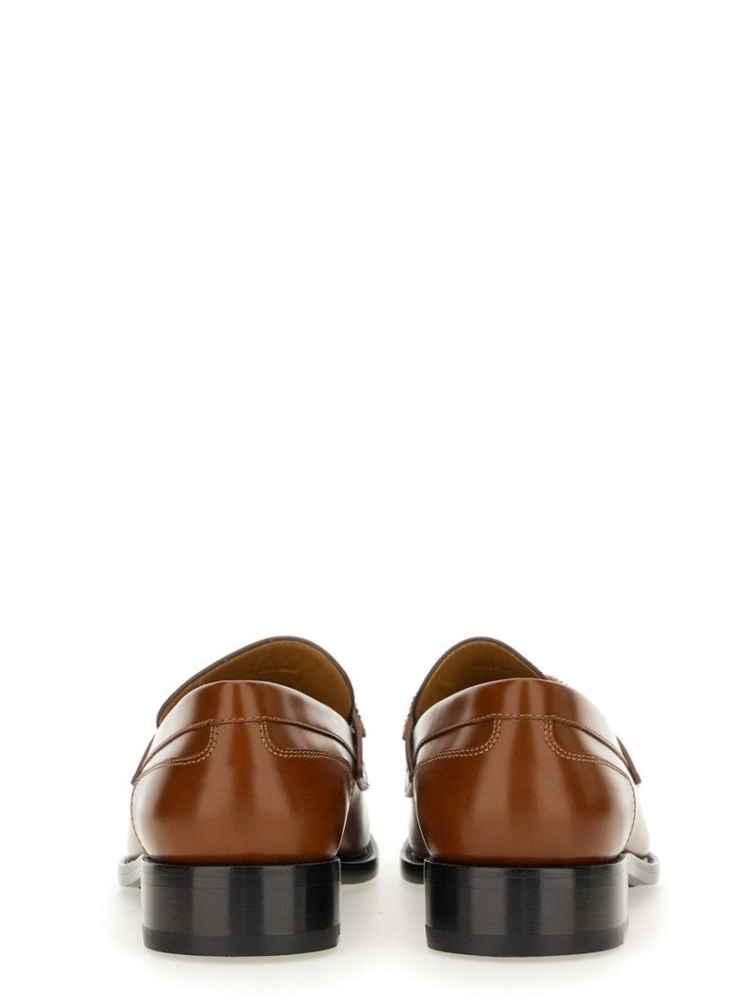 René Caovilla Brown Leather Loafers