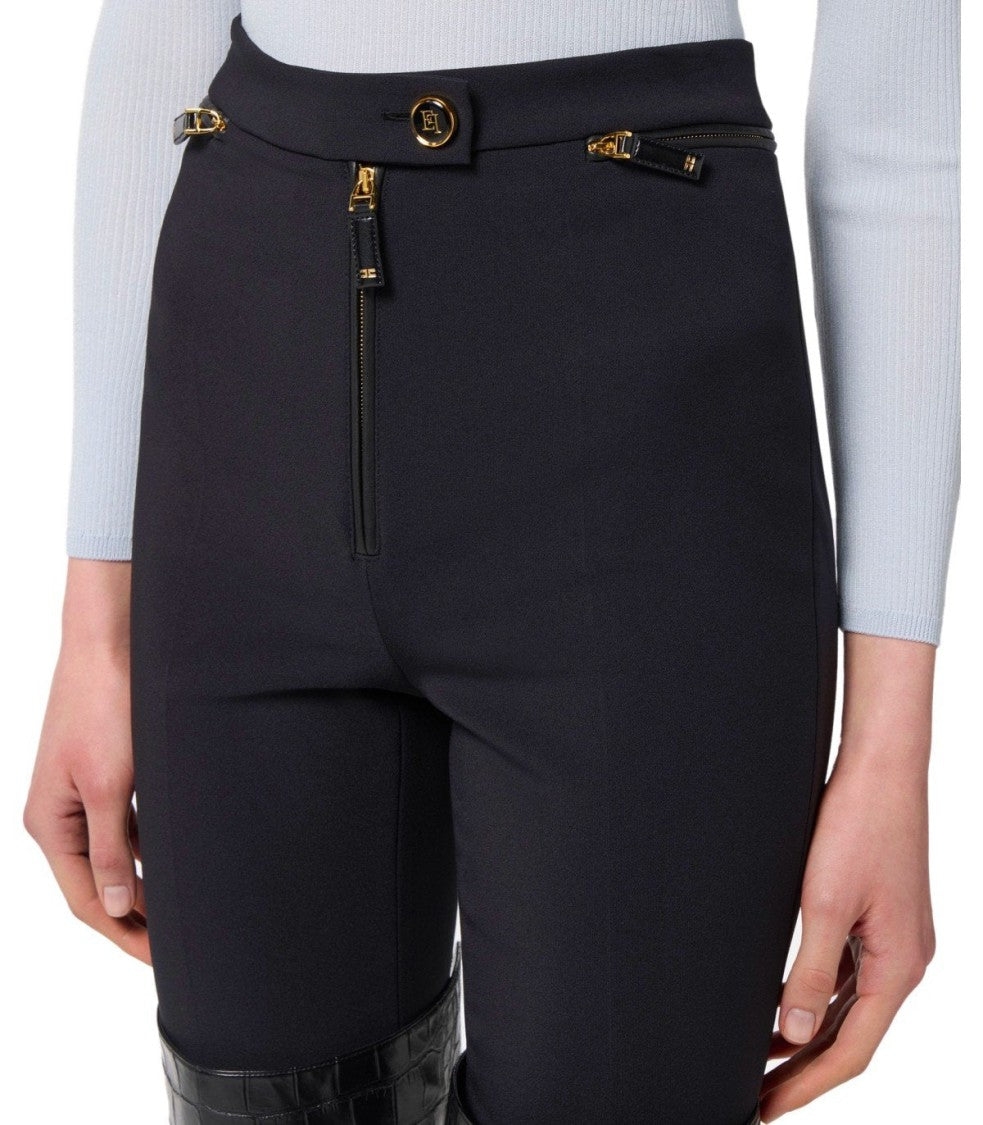 Elisabetta Franchi Black Zipped Pants