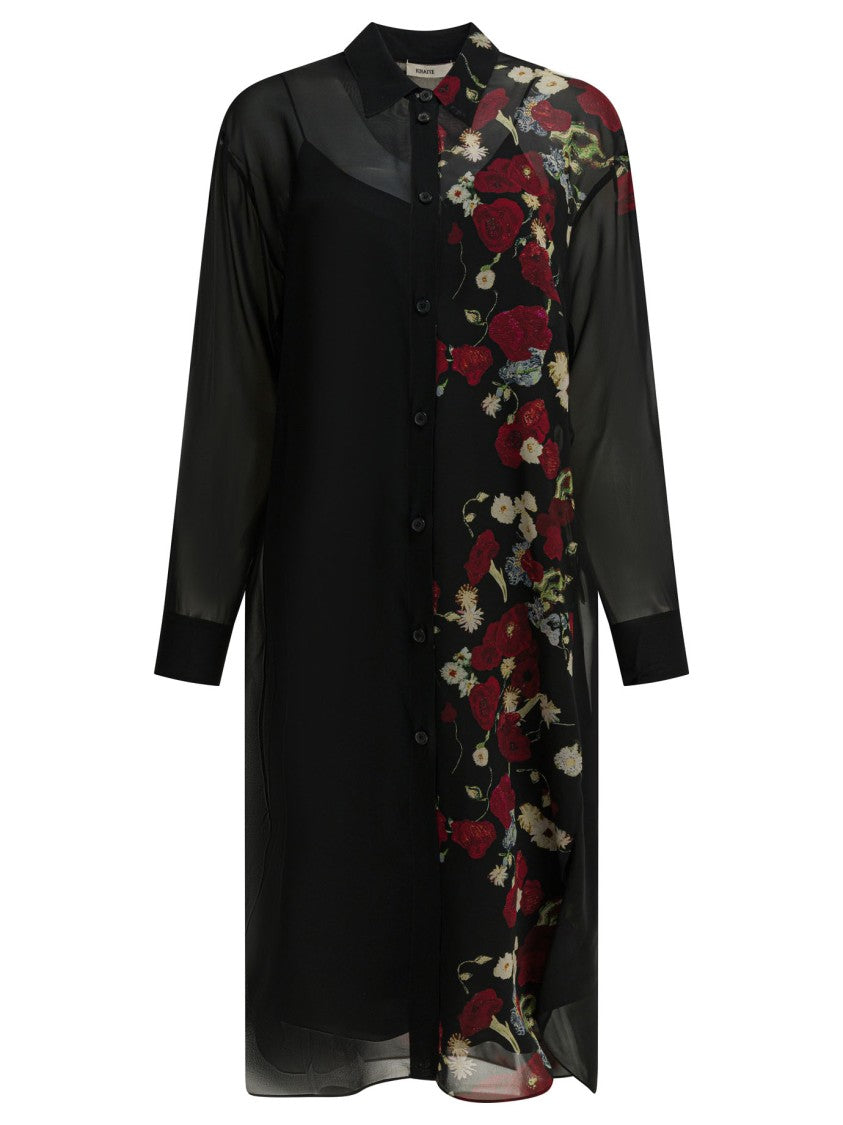 Khaite Sheer Black Silk Dress
