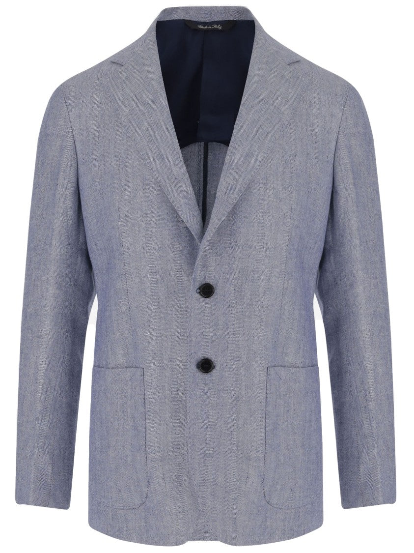 Brian Dales Single-Breasted Linen Jacket