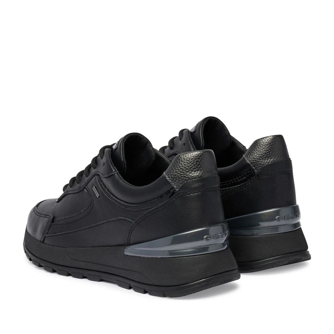 Geox Black Desya Leisure Low-Profile Leather Sneakers