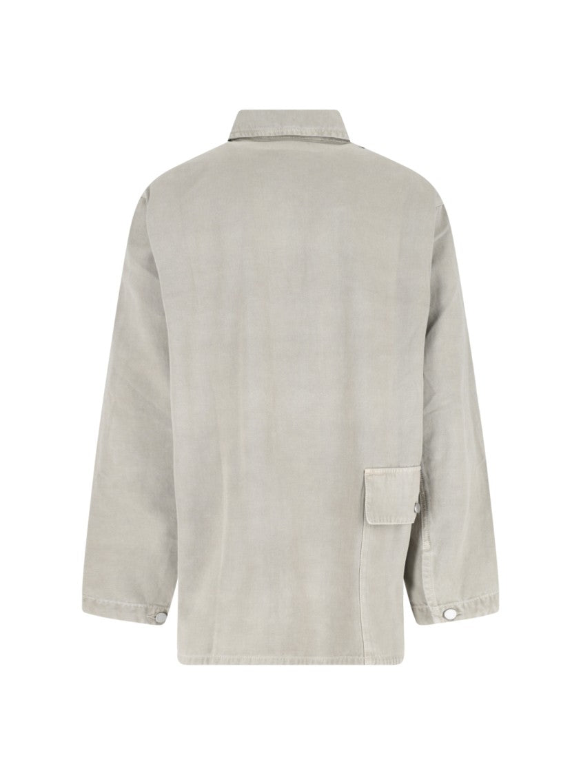 Lemaire Gray Cotton Twill Classic Collar Jacket