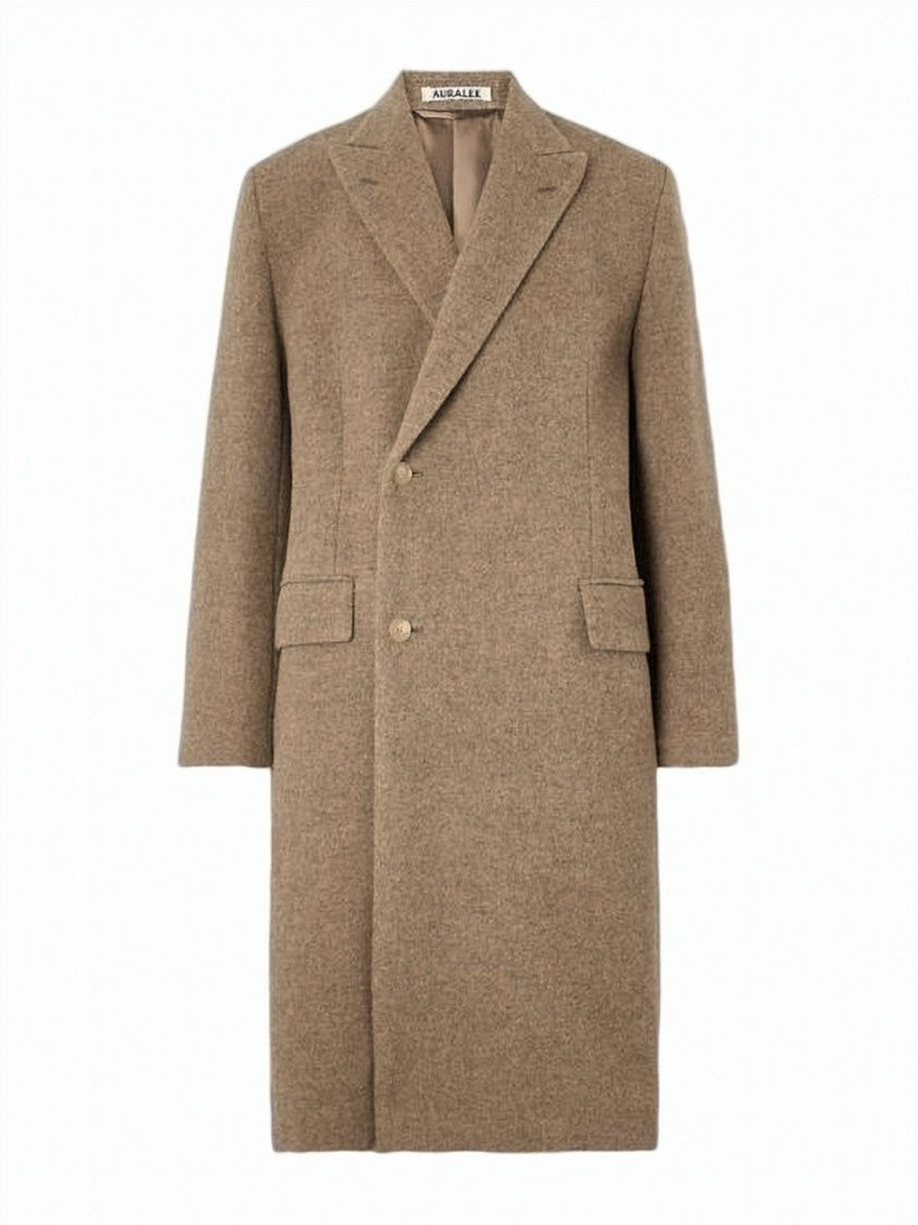 Auralee Tailored Brown Wool Long Coat