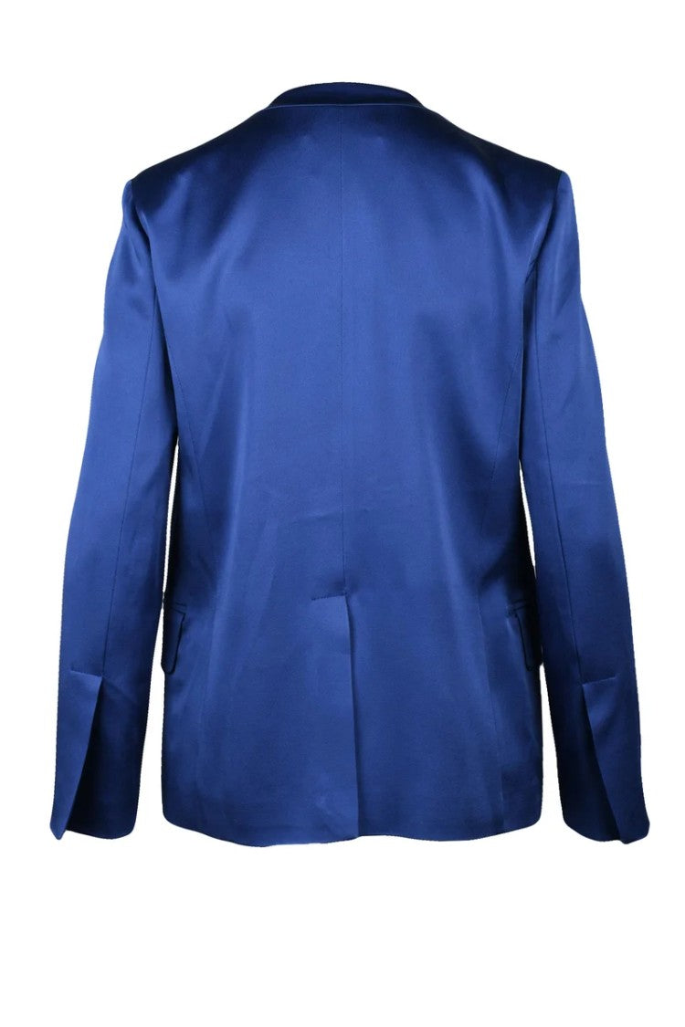 Liviana Conti Satin Blazer Jacket - Royal Blue