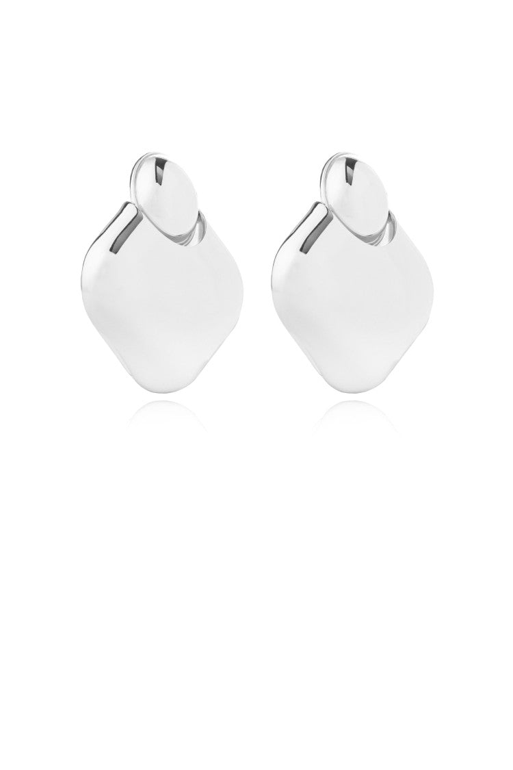 Federica Tosi Argento Lily Clip Closure 925 Silver Plated Bronze Metal Earrings