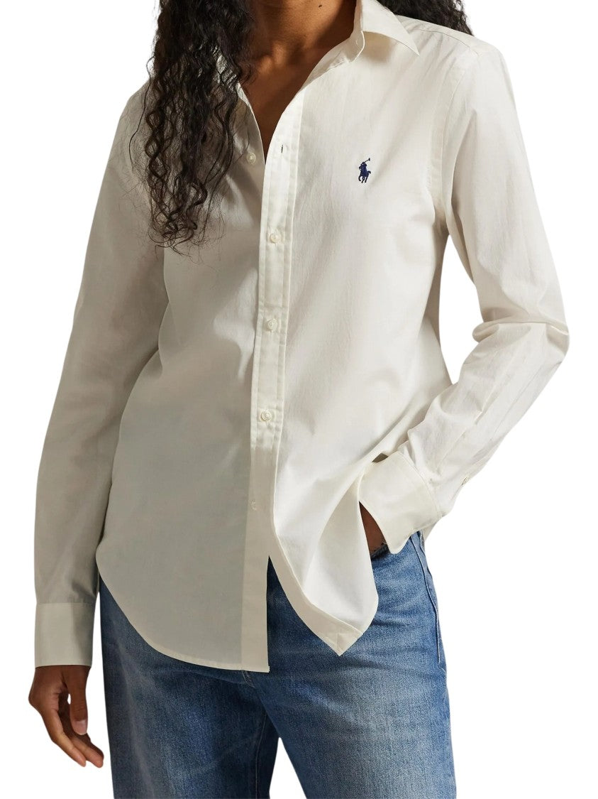 Polo Ralph Lauren Cotton Twill Shirt With Button-Down Front And Embroidered Logo