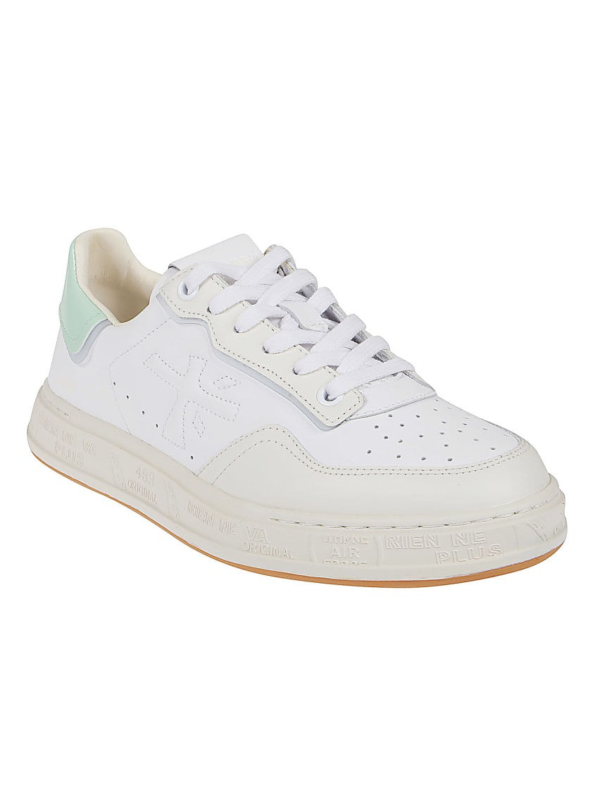 Premiata Perforated Leather Sneakers With Textured Rubber Sole