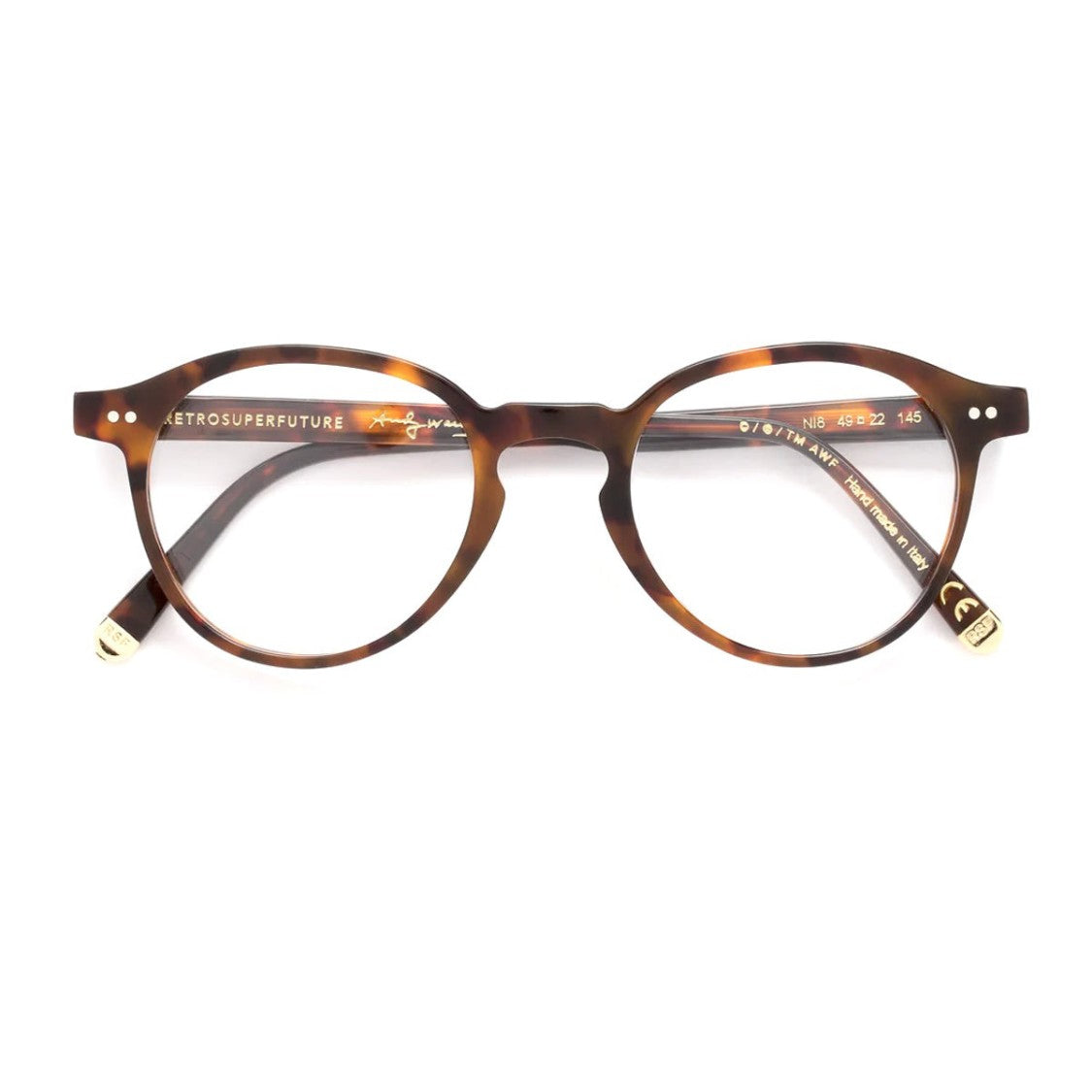 Retrosuperfuture Havana The Warhol Classic Havana Acetate Round Eyeglasses