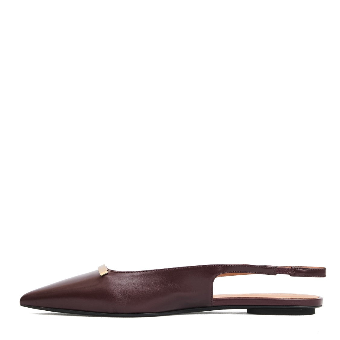 Tod's Low-Heeled Burgundy Leather Slingbacks