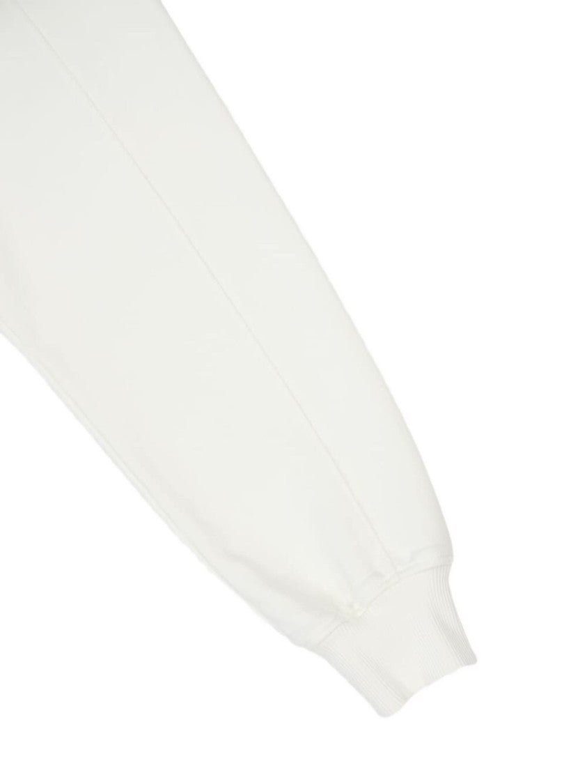 Casablanca Cropped White Sweatshirt With Embroidered Logo