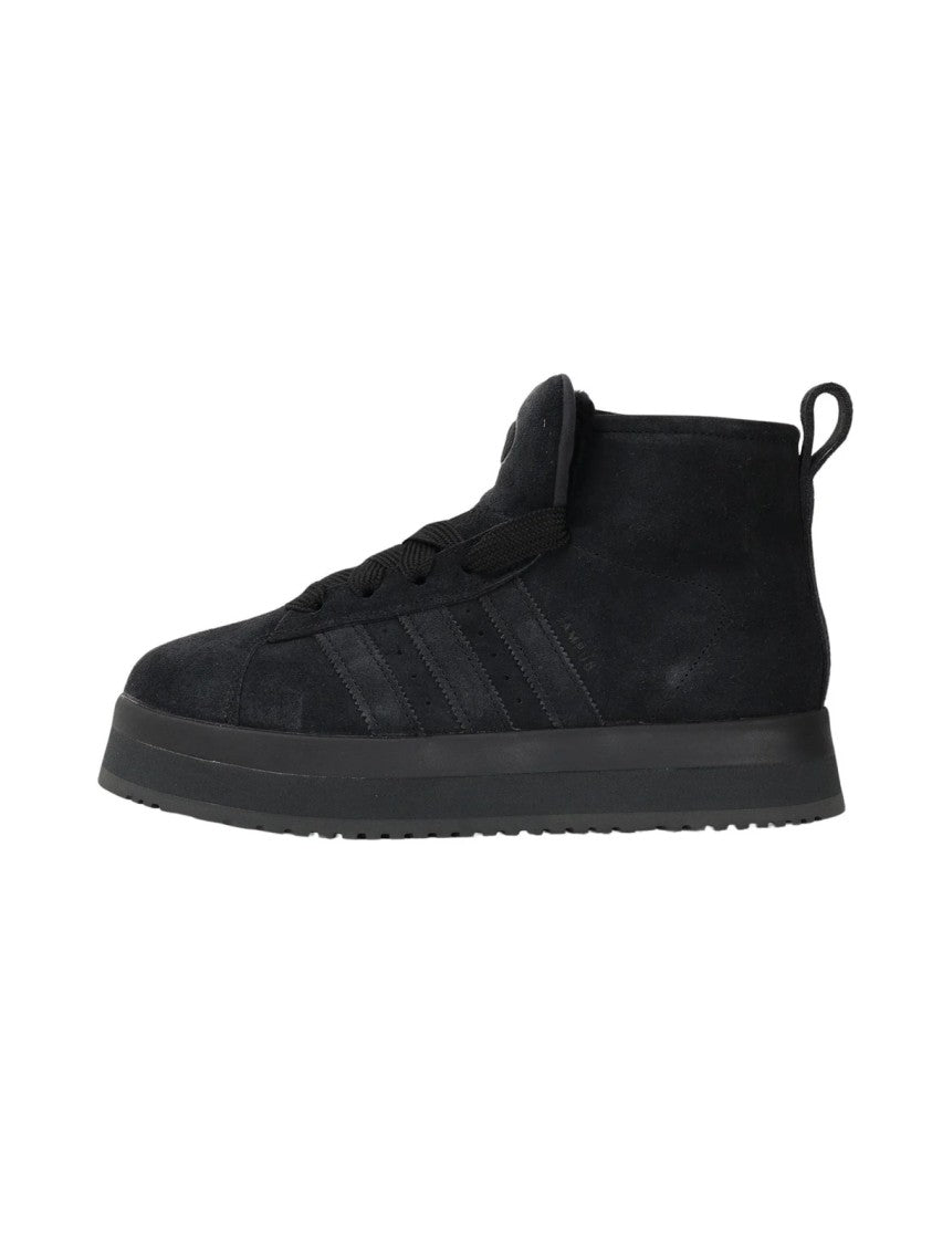 Adidas Black Leather Plush Sneakers