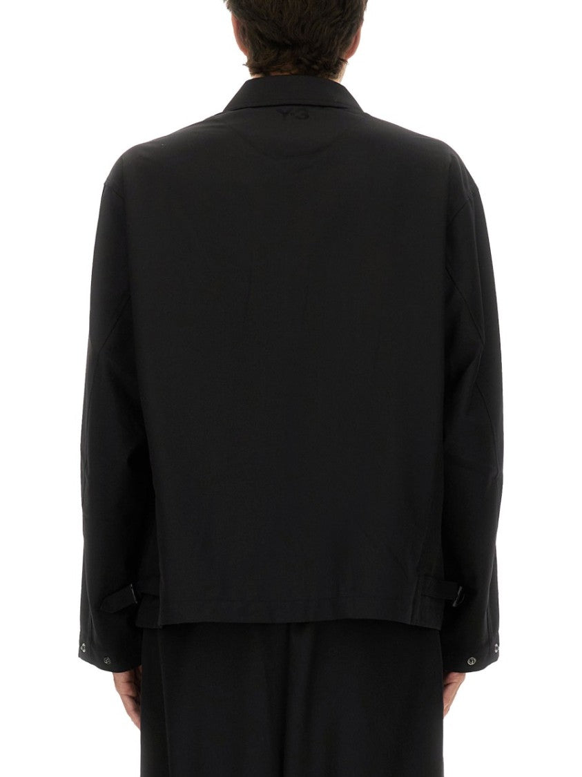 Y-3 Boxy Black Wool Jacket With Minimalist Design