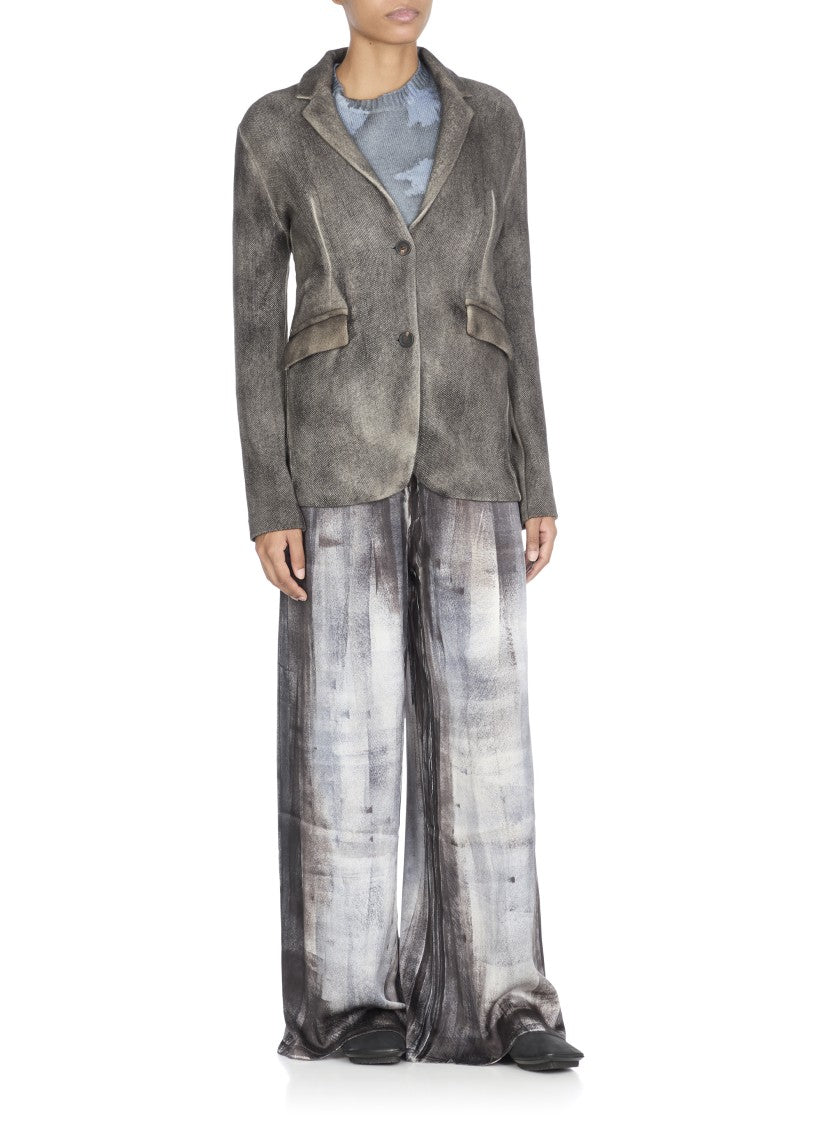 Avant Toi Cashmere Sweater With Unique Blue Pattern