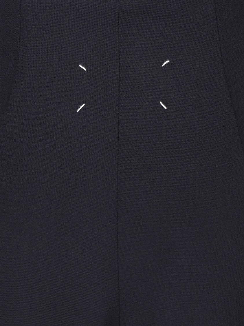 Maison Margiela Black Virgin Wool Split Maxi Skirt