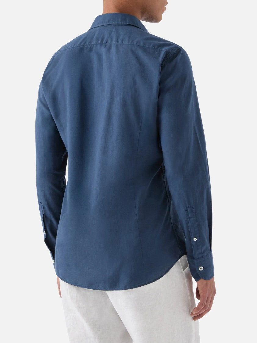 Mc2 Saint Barth Blue Voile Cotton Casual Shirt