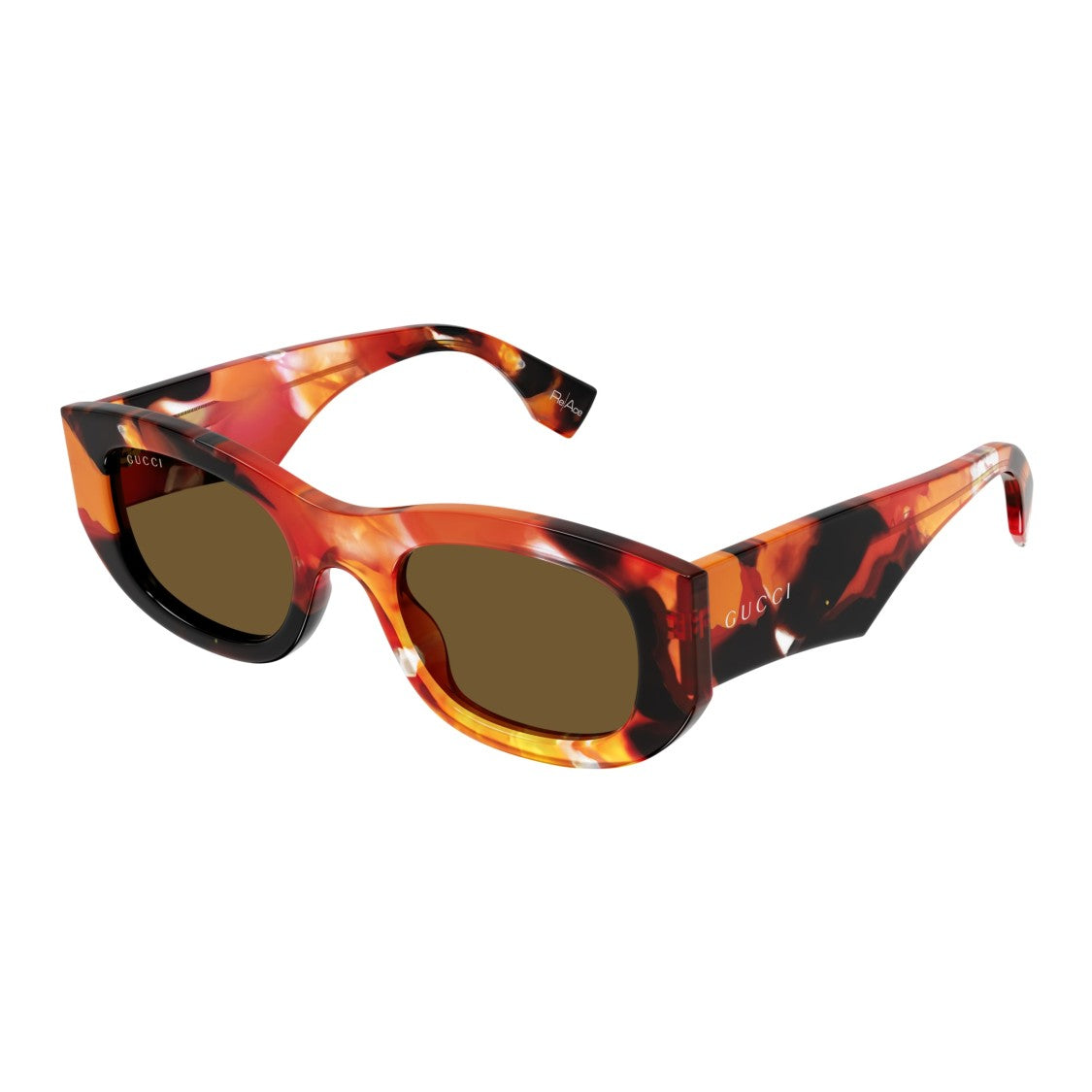 Gucci Gg1627s Bold Angular Tortoiseshell Frame Sunglasses