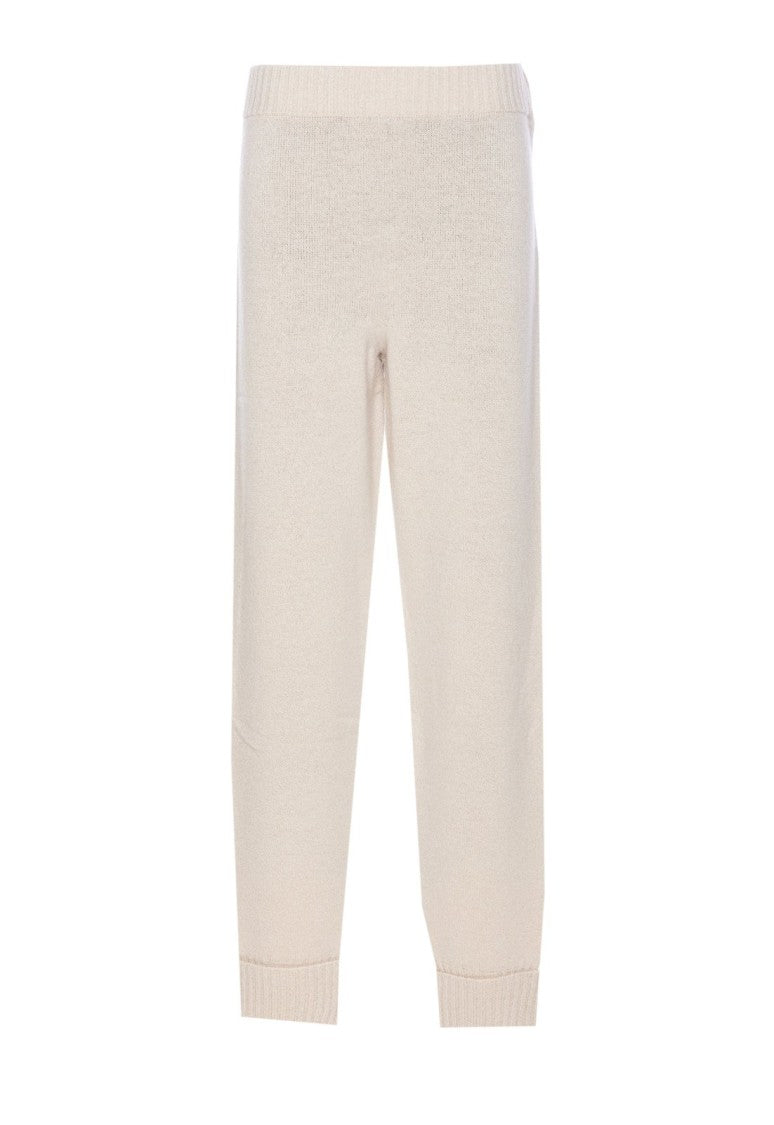 Twin-Set Relaxed Fit Grey Cashmere-Wool Trousers