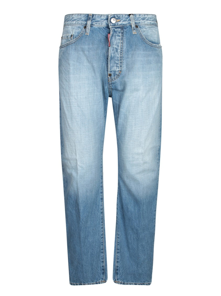 Dsquared2 Light Blue Denim Trousers With Classic Five-Pocket Design