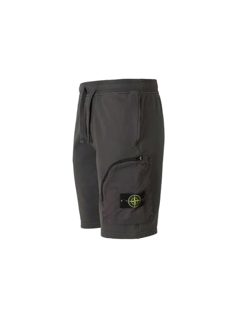 Stone Island Comfort-Fit Dark Grey Cotton Shorts