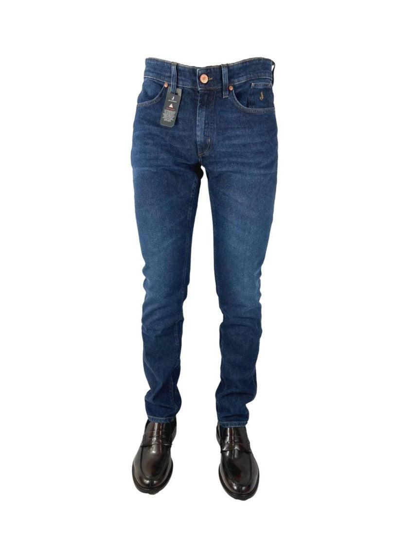 Jeckerson Dark Denim Jeans With Fitted Silhouette
