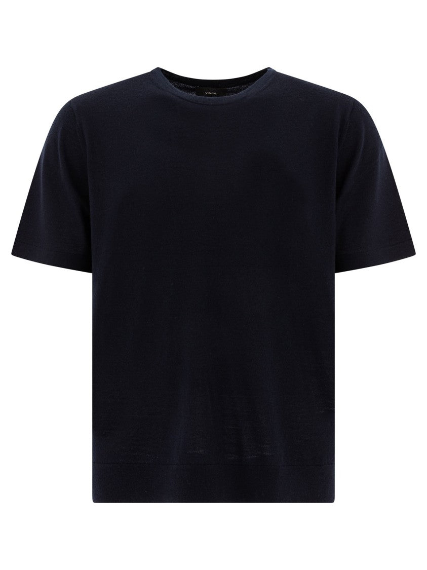 Vince Short-Sleeved Sweater In Merino Wool