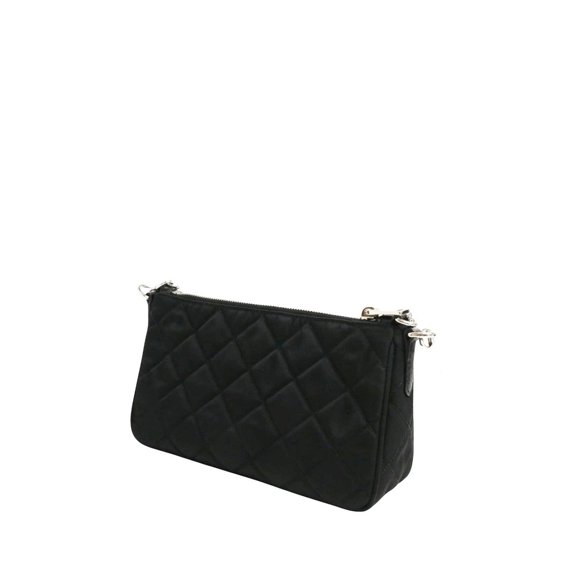 Prada Quilted Shoulder Bag With Enamelled Triangle Logo
