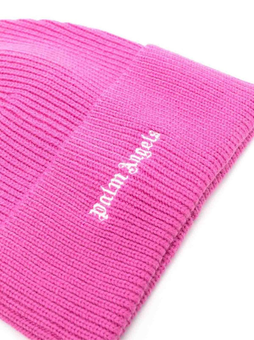 Palm Angels Classic Logo Ribbed Beanie