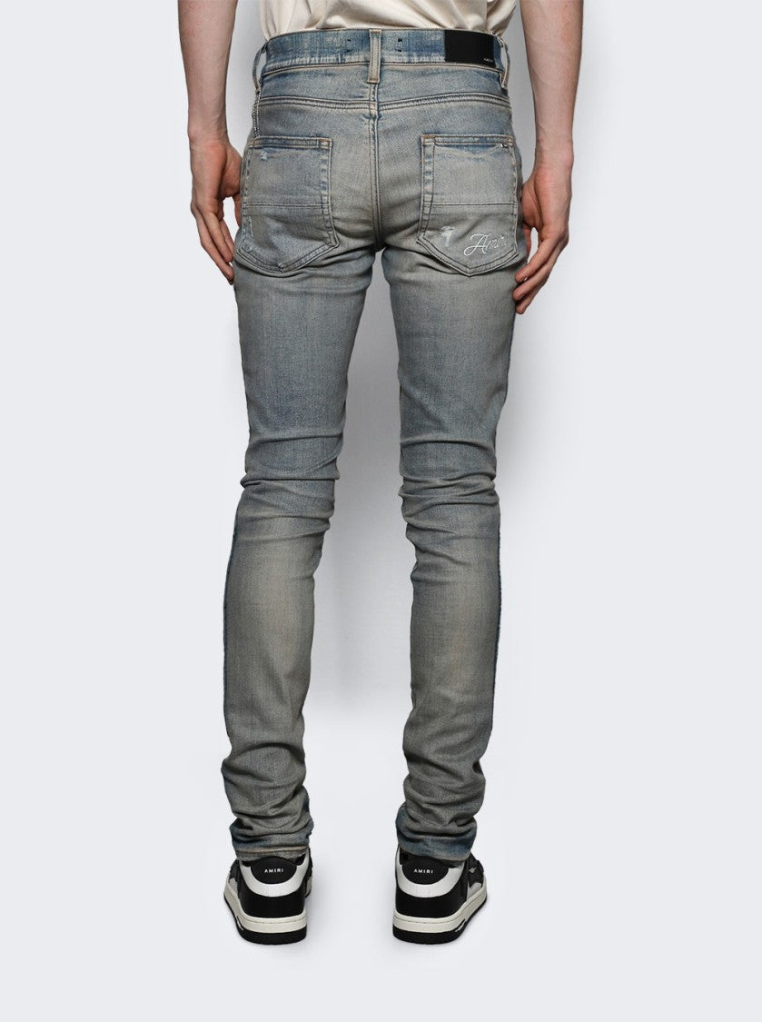 Amiri 3D Bones Skinny Jean Clay Indigo