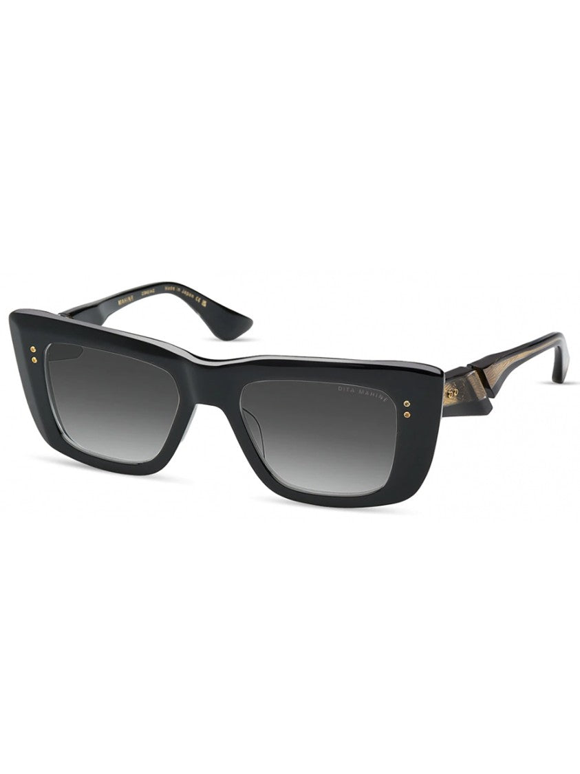 Dita Black Mahine Oversized Acetate Gold Sunglasses