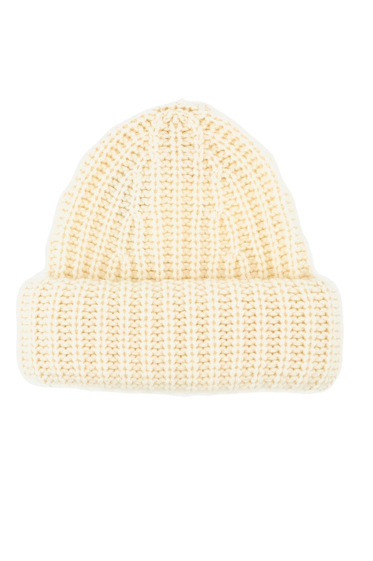 Lisa Yang White Beatris Ribbed Pure Cashmere Beanie