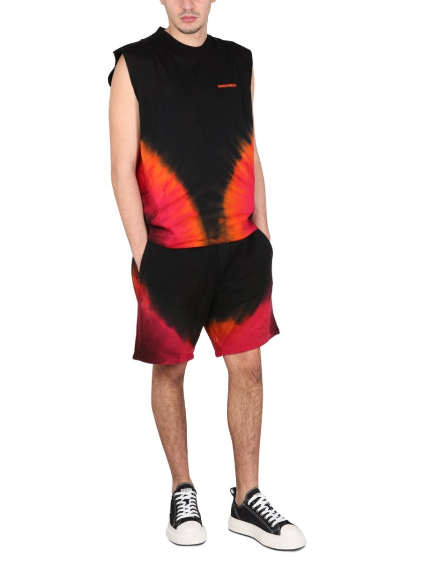 Dsquared2 Relaxed Fit Shorts With Flame Print