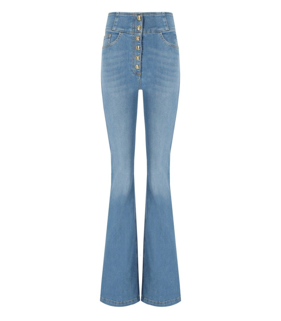 Elisabetta Franchi High Waisted Jeans With Buttons