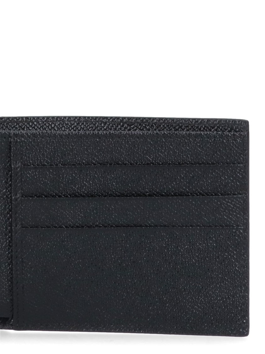Dolce & Gabbana Bifold Textured Wallet With Rectangular Metal Branding