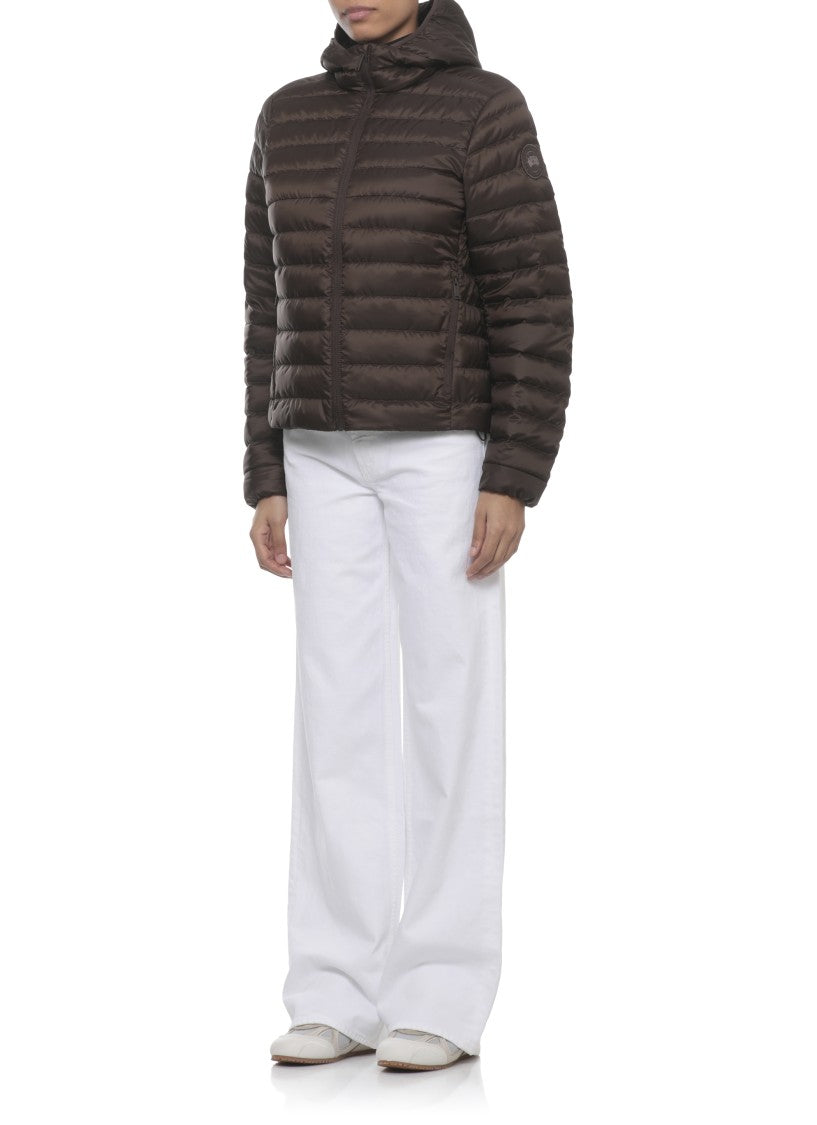 Canada Goose Brown Aethera Hooded Quilted Down Jacket