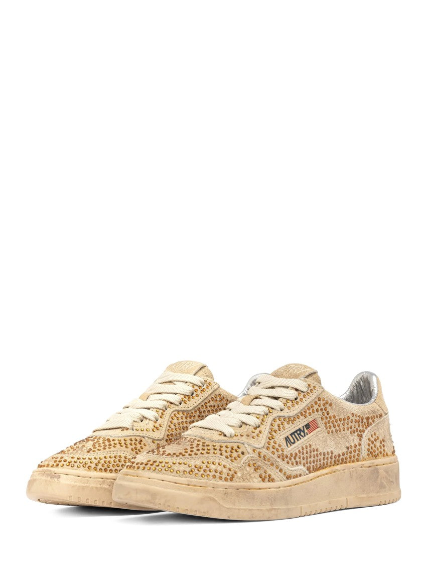 Autry Beige Suede Low-Top Sneakers