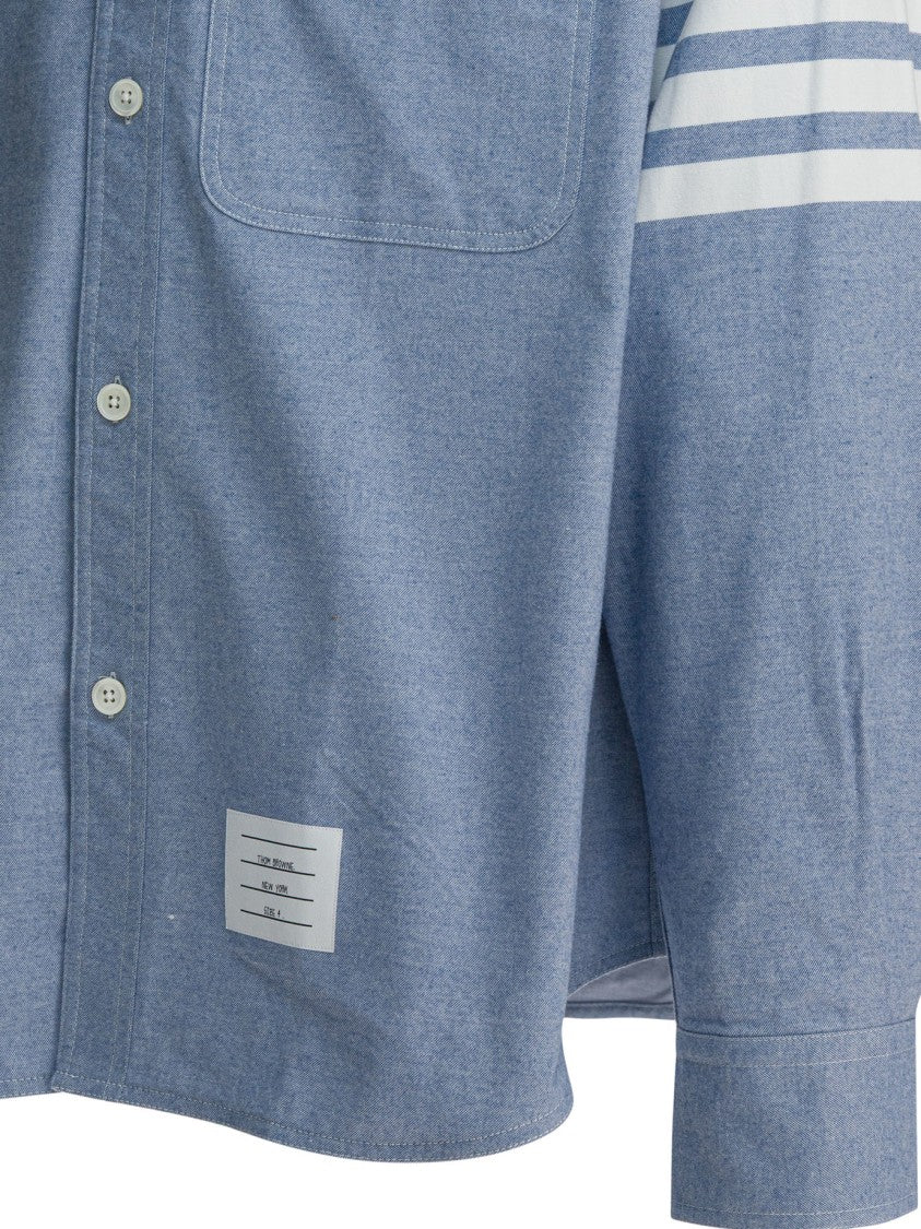 Thom Browne Light Blue Cotton Button-Down Shirt