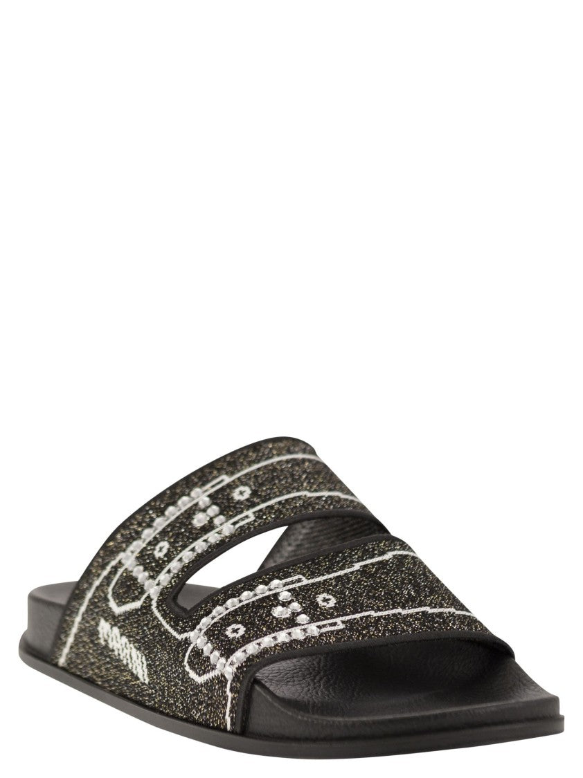 Marni Jacquard Design Sandals With Anatomical Rubber Insole