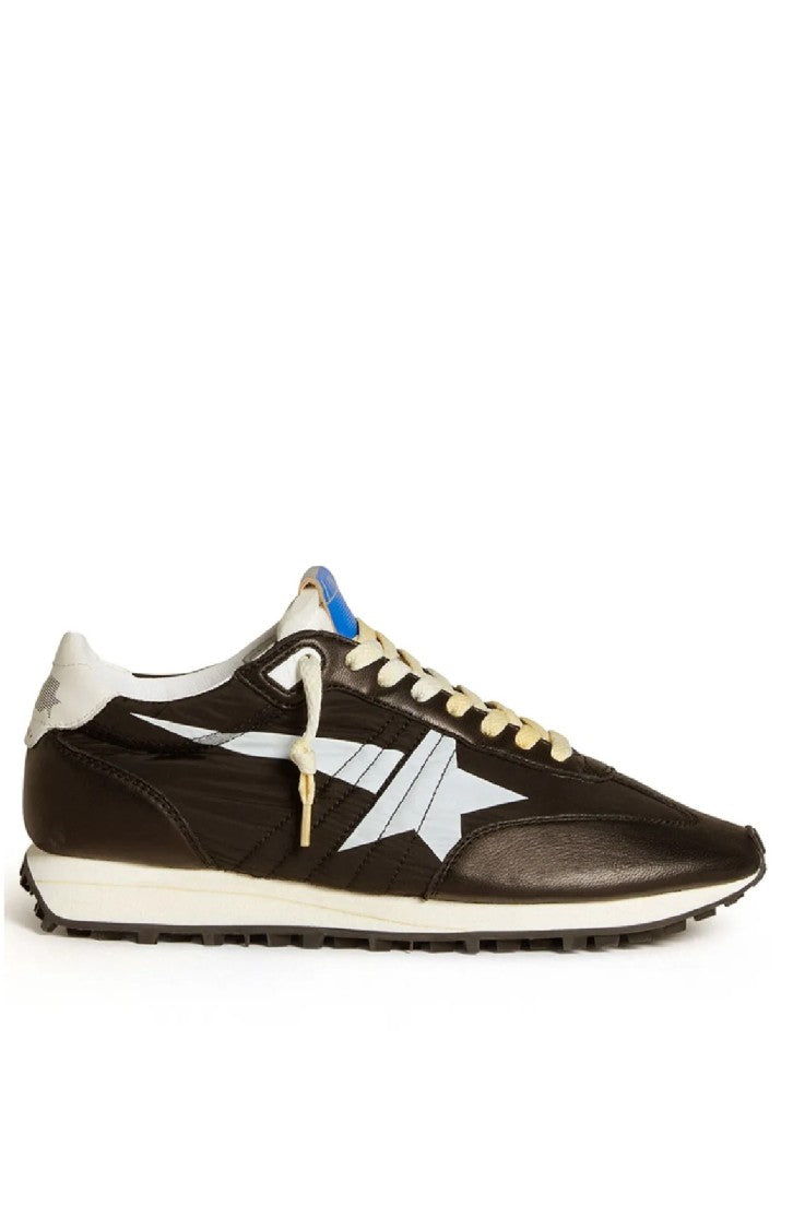 Golden Goose Brown Leather And Textile Sneakers