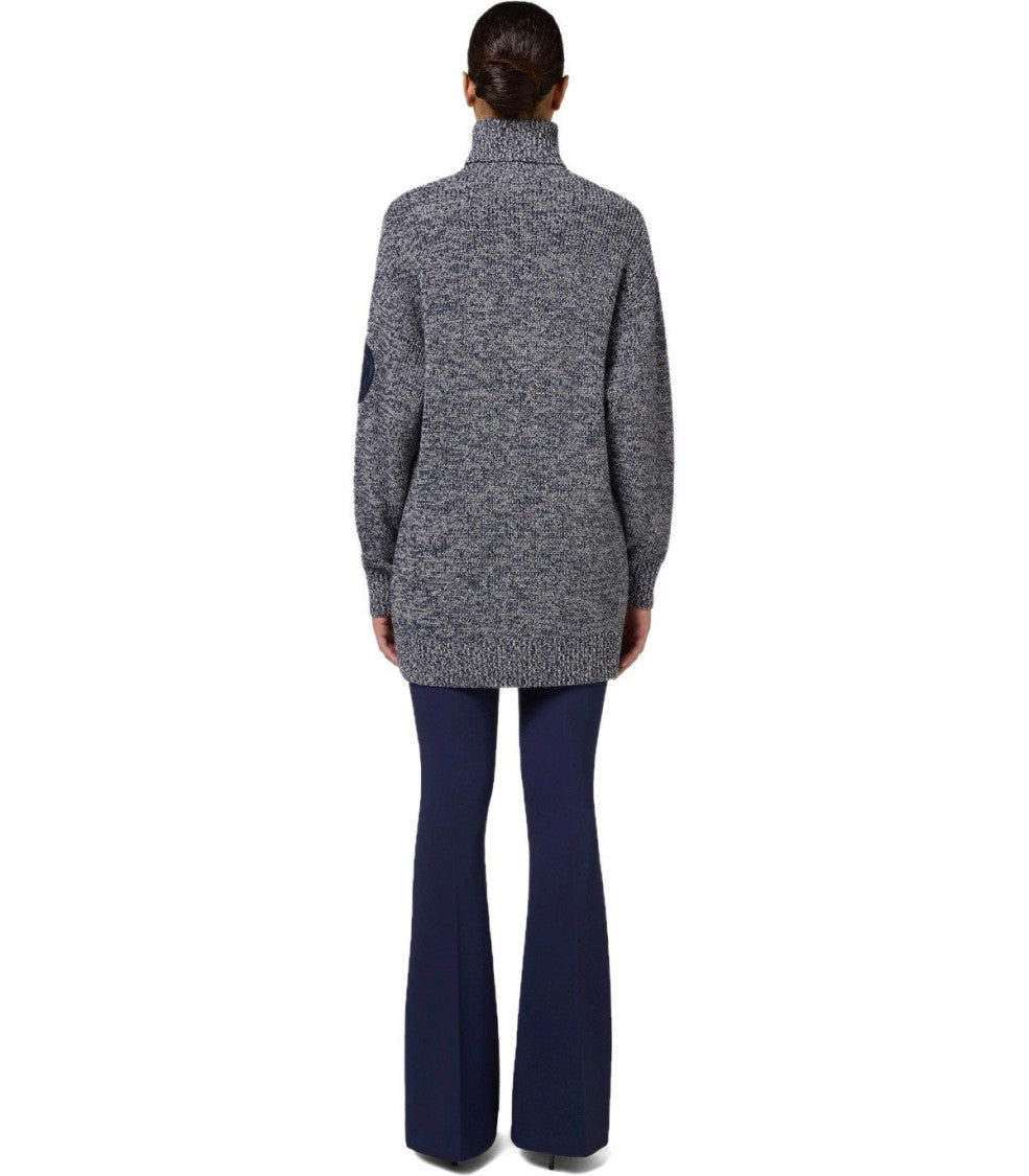 Elisabetta Franchi Navy Blue Turtleneck Sweater