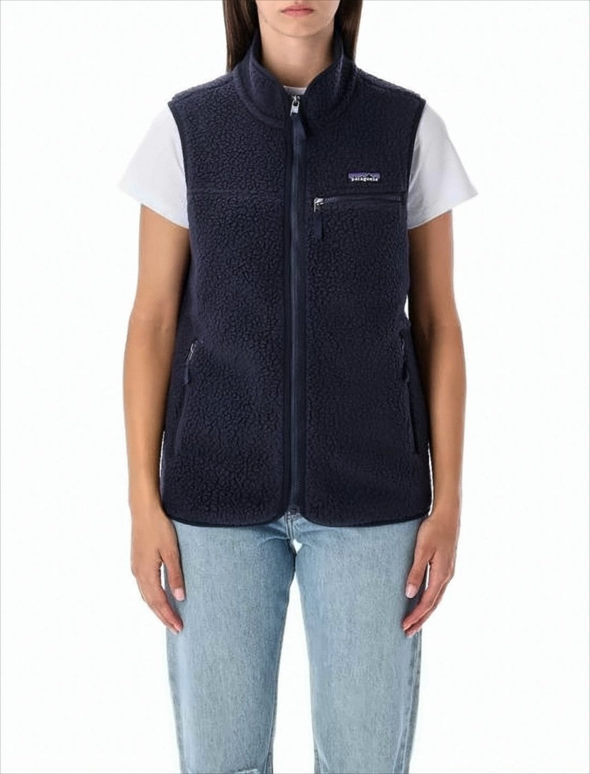 Patagonia Textured Fleece Vest With High Collar