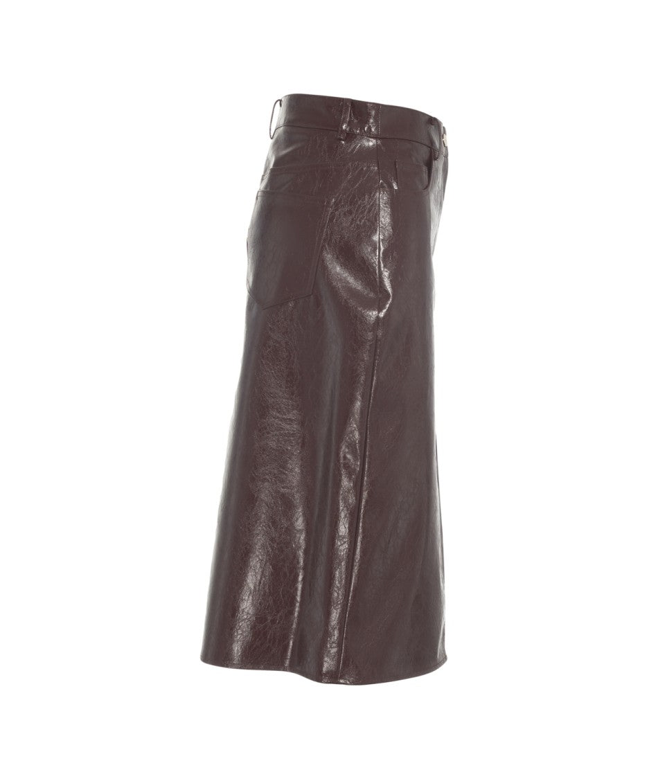 Liu Jo Faux Leather Midi Skirt