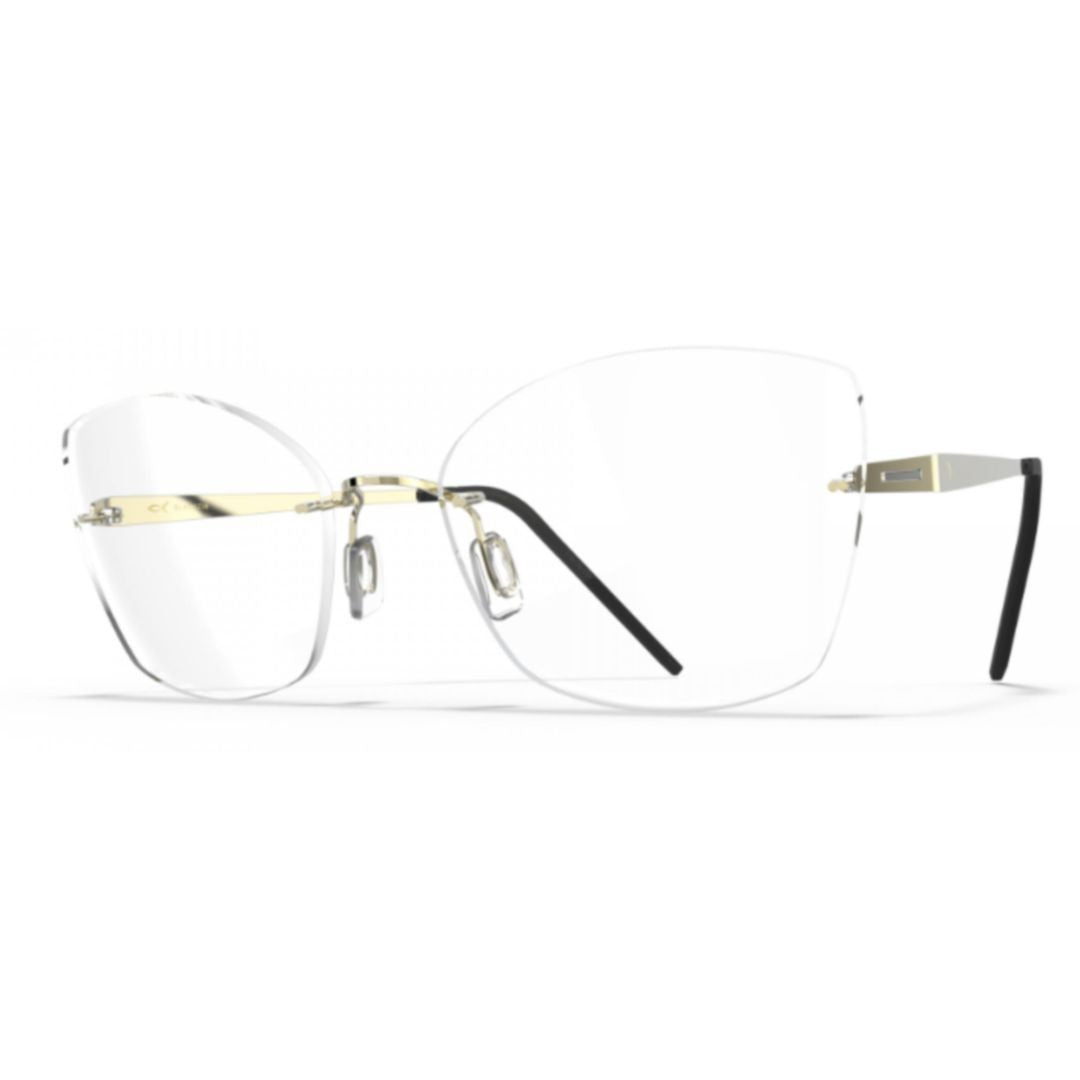 Blackfin Bf1074 Aero Loop B3-P2 Rimless Gold Eyeglasses With Adjustable Nose Pads