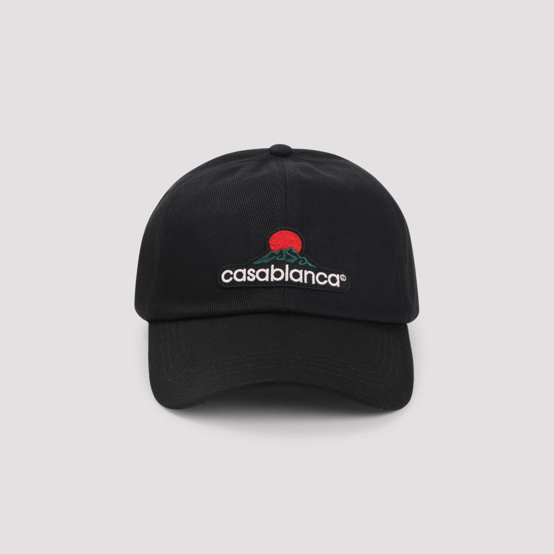 Casablanca Montagne Embr Patch Black Cotton Hat