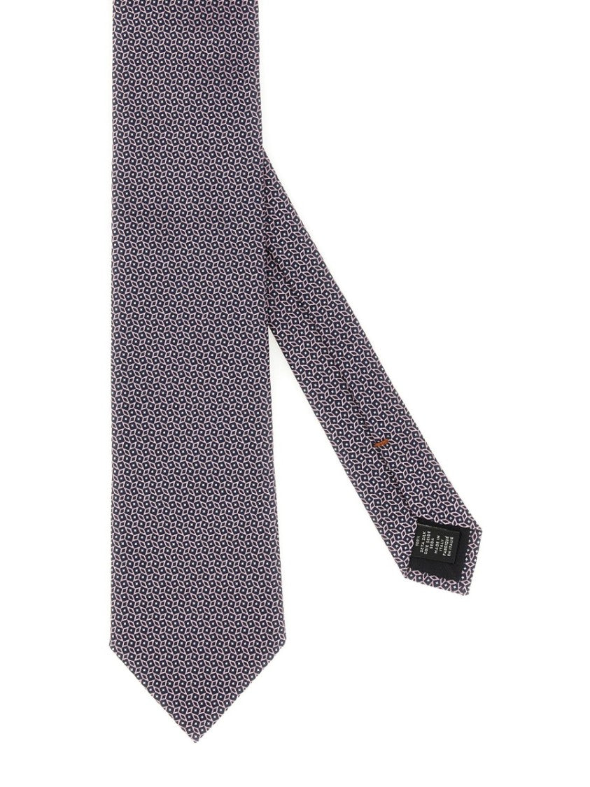 Zegna Refined Pattern Silk Tie With Luxurious Sheen