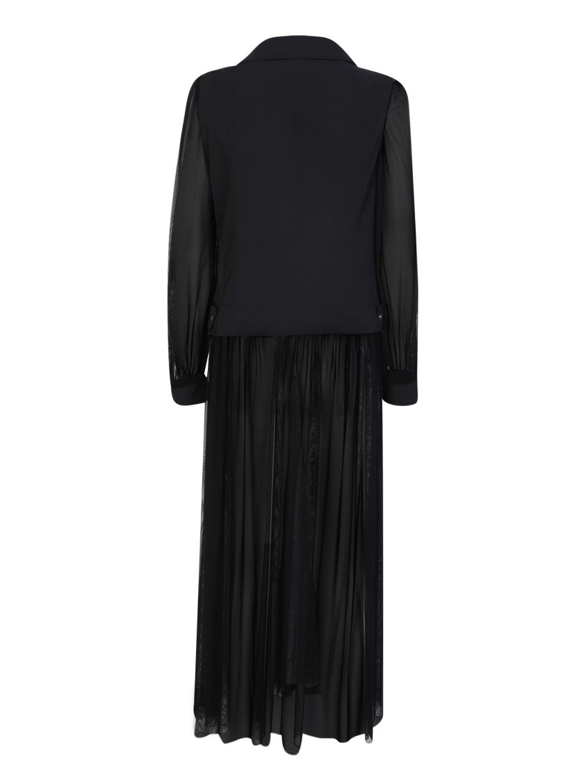 Herno Black Nylon Fabric And Tulle Coats