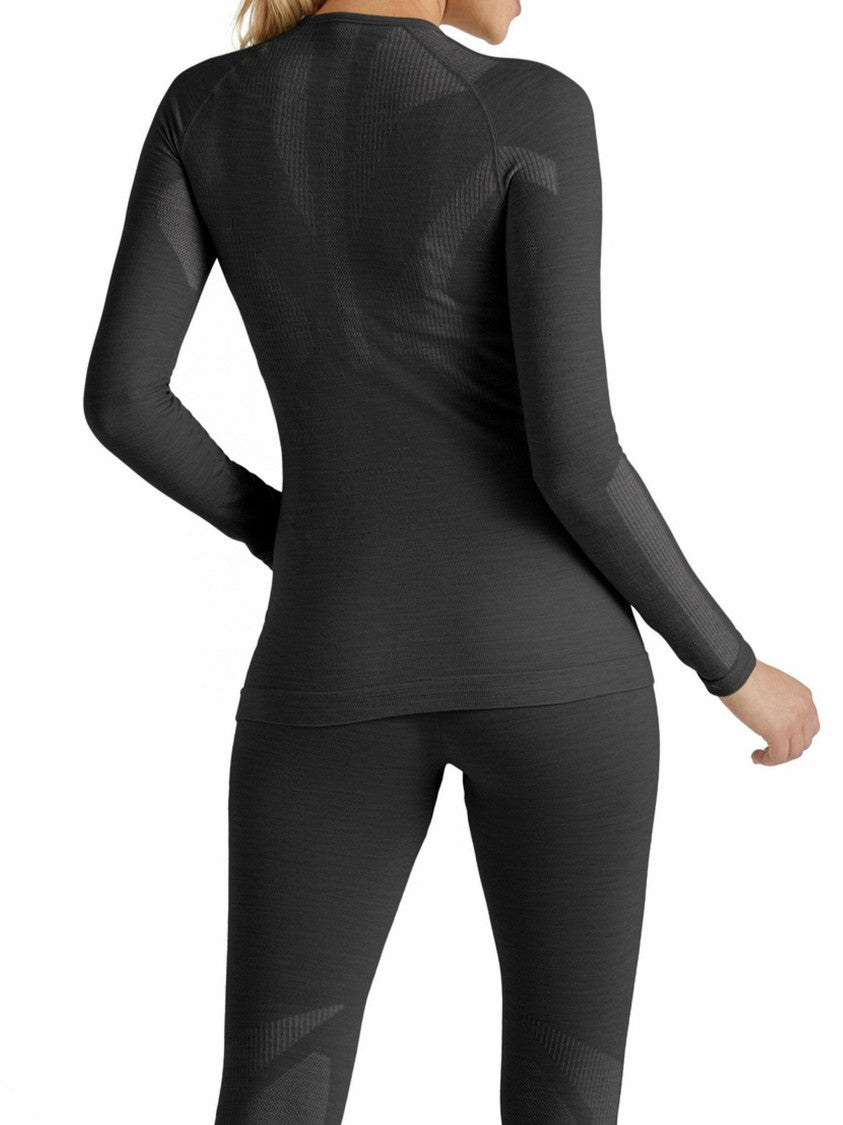 Falke Black Form-Fitting Textured Detail Ski Top