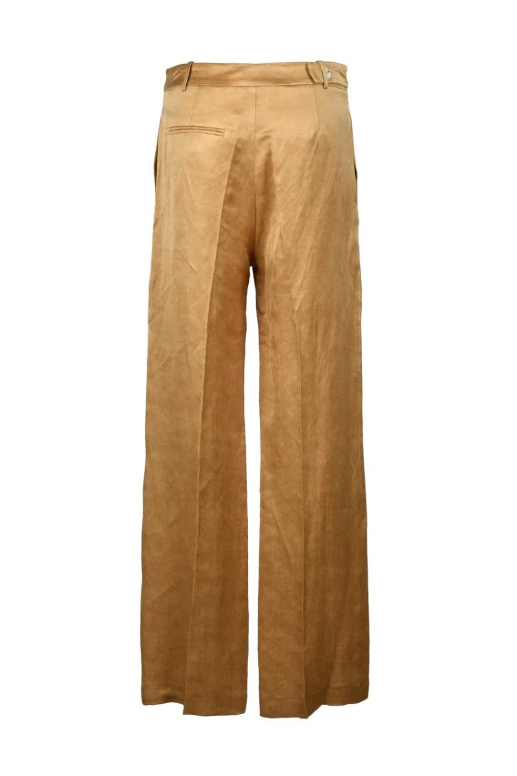 Alysi Linen Cupro Trousers - Curry