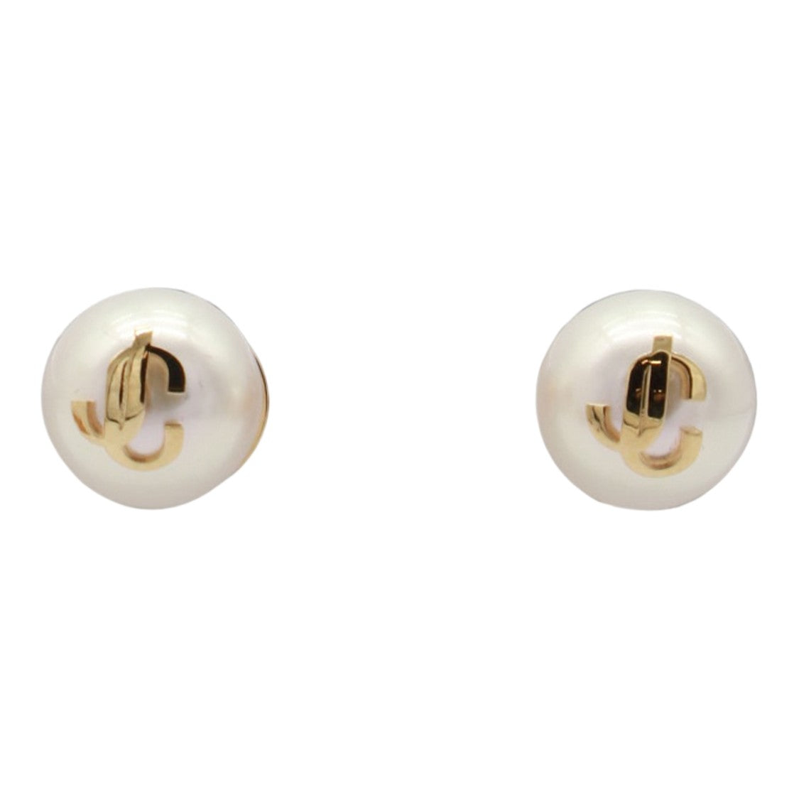 Jimmy Choo Round Stud Earrings With Metallic Logo Detail