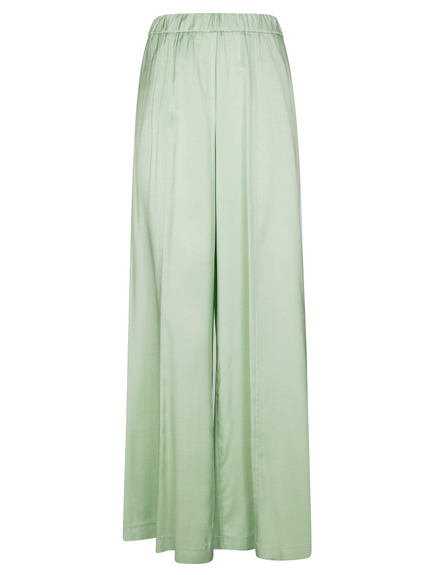 Nude Wide-Leg Pants With Elastic Waistband