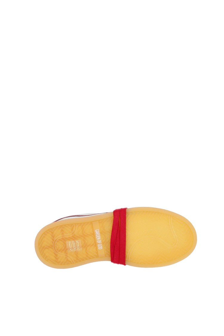 Garden Of God Earth Leather And Suede Red Detail Sneakers